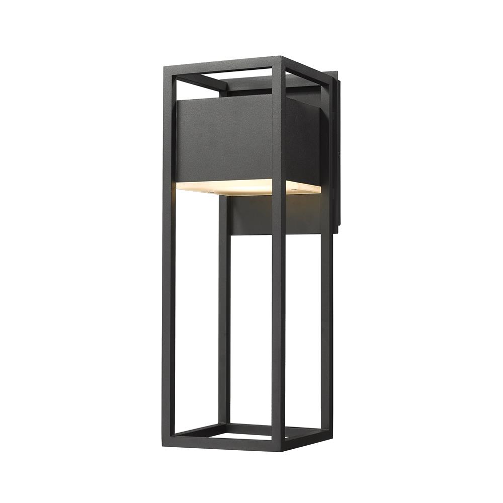 Z-Lite 585M-BK-LED Barwick 1 Light Outdoor Wall Sconce in Black with Etched Shade