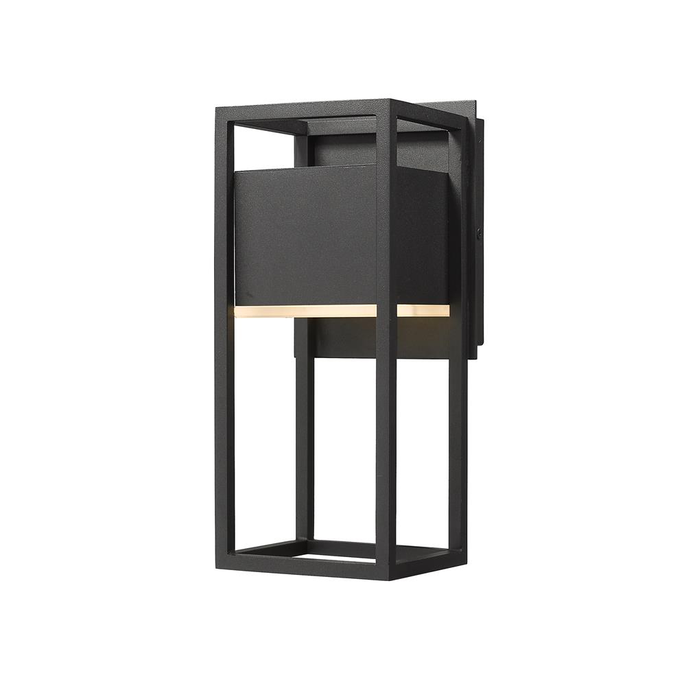 Z-Lite 585S-BK-LED Barwick 1 Light Outdoor Wall Sconce in Black with Etched Shade