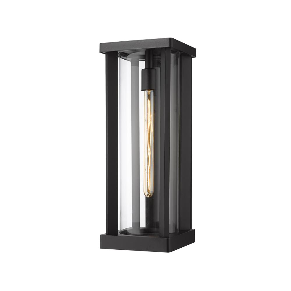 Z-Lite 586B-BK Glenwood 1 Light Outdoor Wall Sconce in Black with Clear Shade