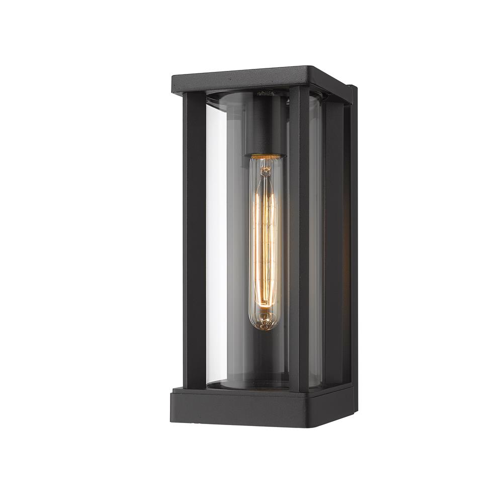 Z-Lite 586S-BK Glenwood 1 Light Outdoor Wall Sconce in Black with Clear Shade