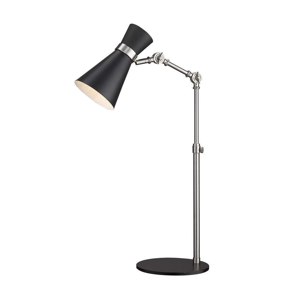 Z-Lite 728TL-MB-BN Soriano 1 Light Table Lamp in Matte Black + Brushed Nickel with Matte Black Shade