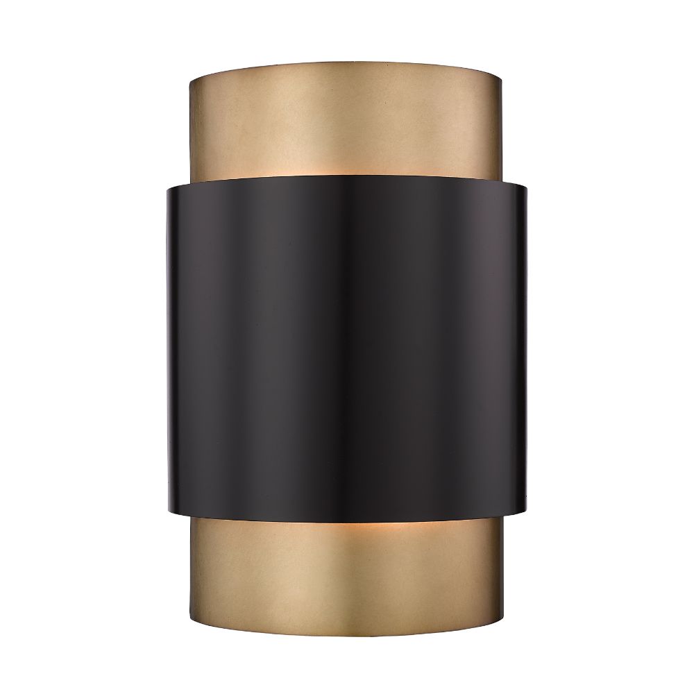 Z-lite 739S-BRZ-RB 2 Light Wall Sconce in Bronze + Rubbed Brass