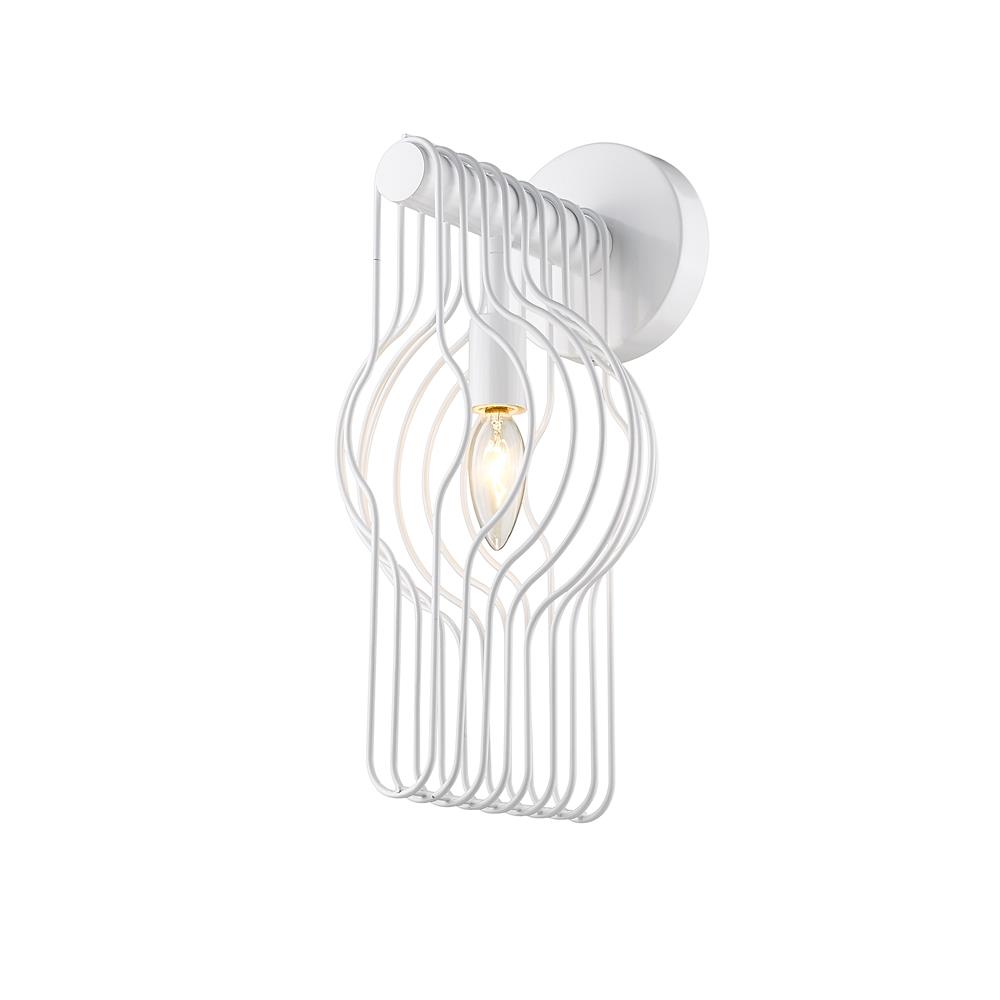 Z-Lite 801-1S-WH Contour 1 Light Wall Sconce in White with Gloss White Shade