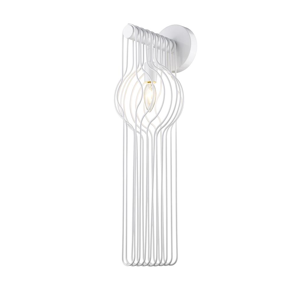 Z-Lite 801-1SL-WH Contour 1 Light Wall Sconce in White with Gloss White Shade
