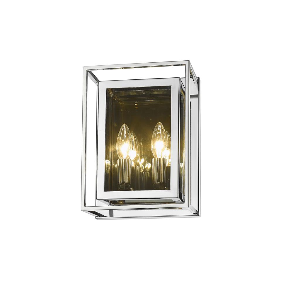 Z-Lite 802-2S-CH Infinity 2 Light Wall Sconce in Chrome with Smoke Shade