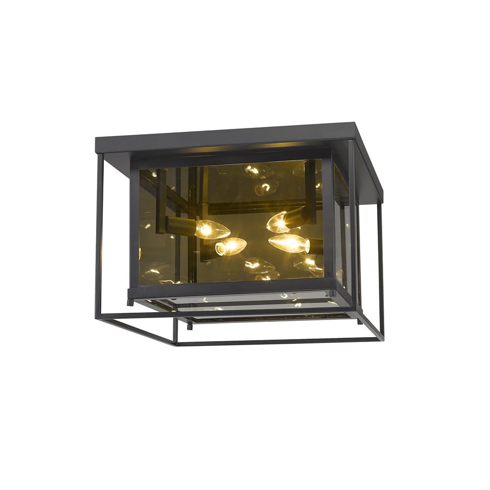 Z-Lite 802F16-MC Infinity 4 Light Flush Mount in Misty Charcoal with Smoke Shade