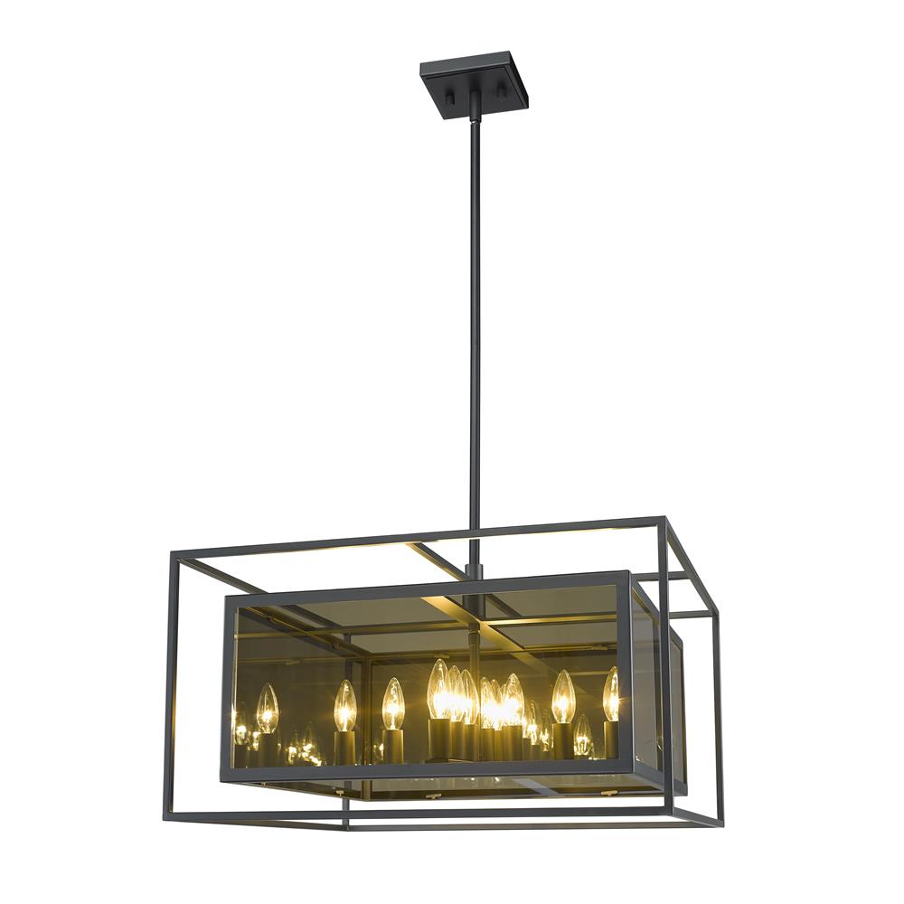 Z-Lite 802P24-MC Infinity 12 Light Pendant in Misty Charcoal with Smoke Shade