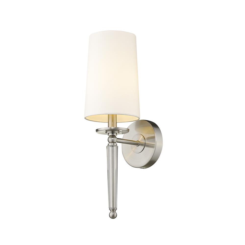 Z-Lite 810-1S-BN Avery 1 Light Wall Sconce in Brushed Nickel with White Shade