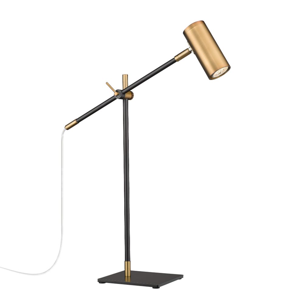 Z-Lite 814TL-MB-OBR 1 Light Table Lamp in Matte Black + Olde Brass