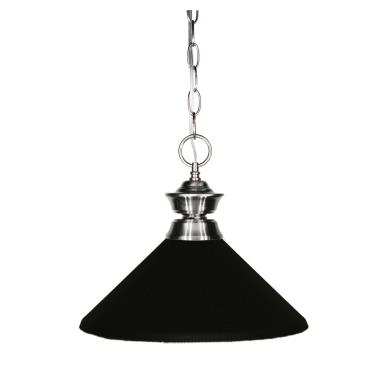 Z-Lite 100701BN-MMB 1 Light Pendant in Pewter with a Metal Matte Black Shade