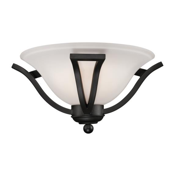 Z-Lite 703-1S-MB 1 Light Wall Sconce in Matte Black with a Matte Opal Shade